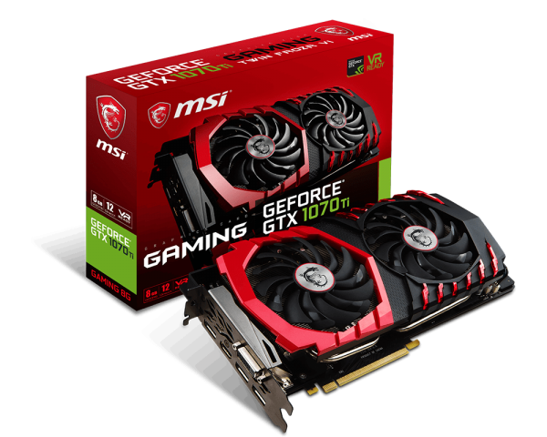 VGA MSI NVIDIA&#174; GeForce&#174; GTX 1070 Ti with 8GB DDR5 (GTX 1070Ti GAMING 8G) _1118KT